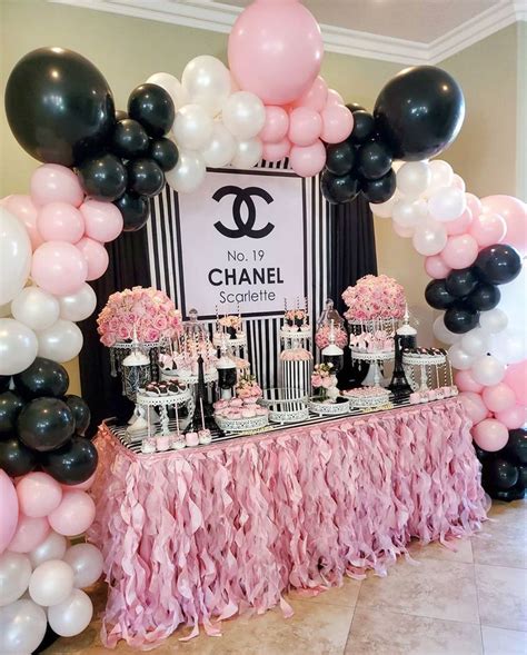 11 years old girl birthday party themed chanel cards